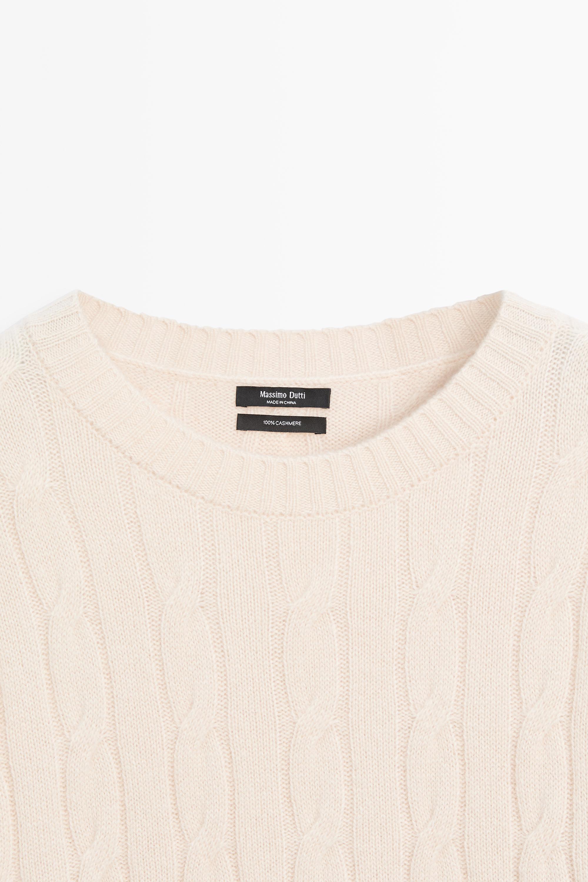 Pull en maille torsadée 100 % cachemire